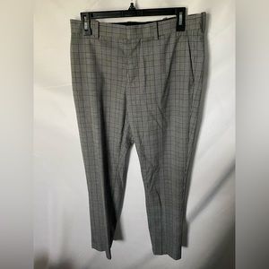 H&M Mens Plaid Pants size 32 Skinny Fit Gray